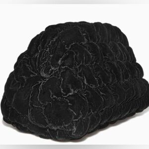 COS Black Velvet Quilted Clutch Bag